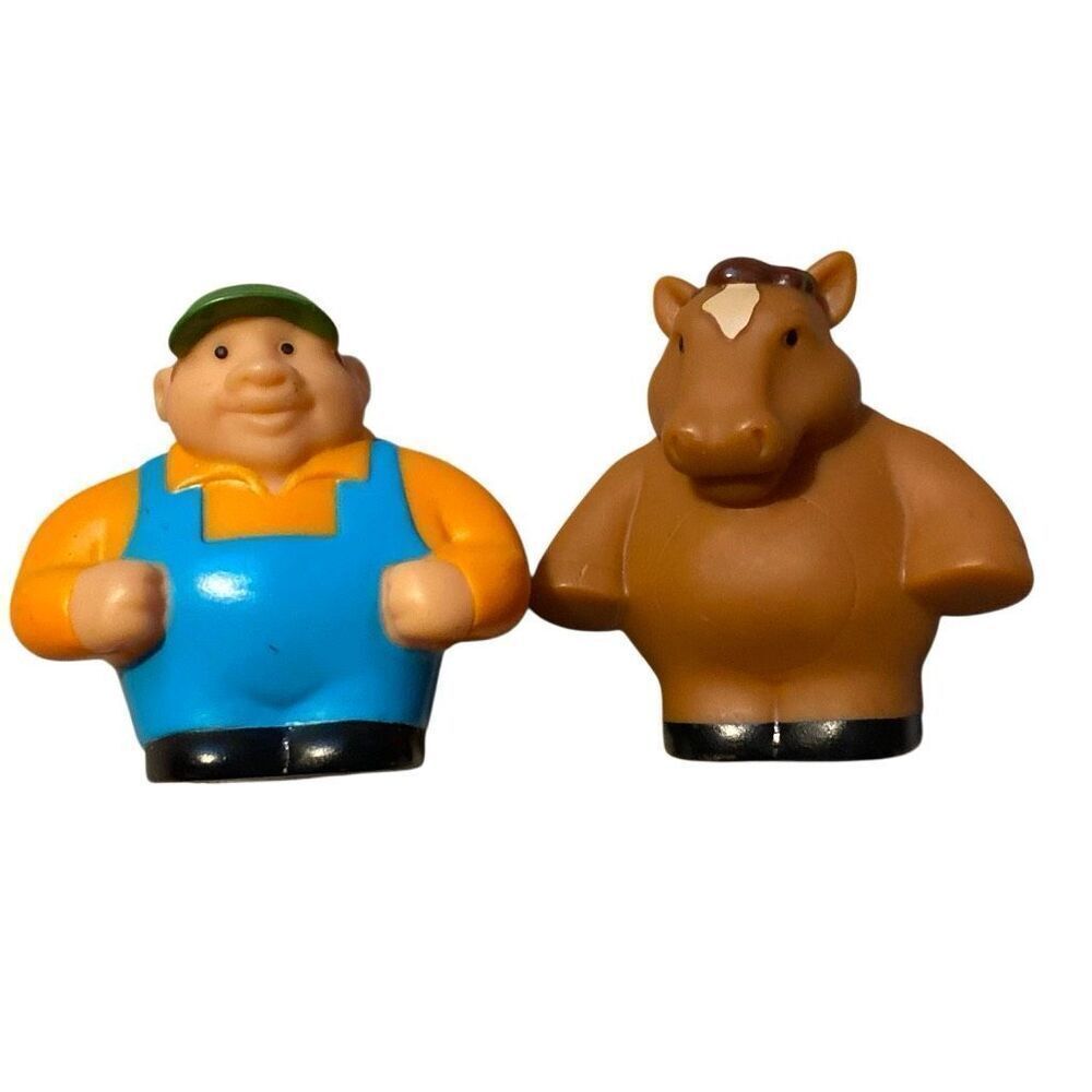 TOMY John Deere Farm Animals Lot 2 Horse Farmer Replacement Toys ERTL Figures
